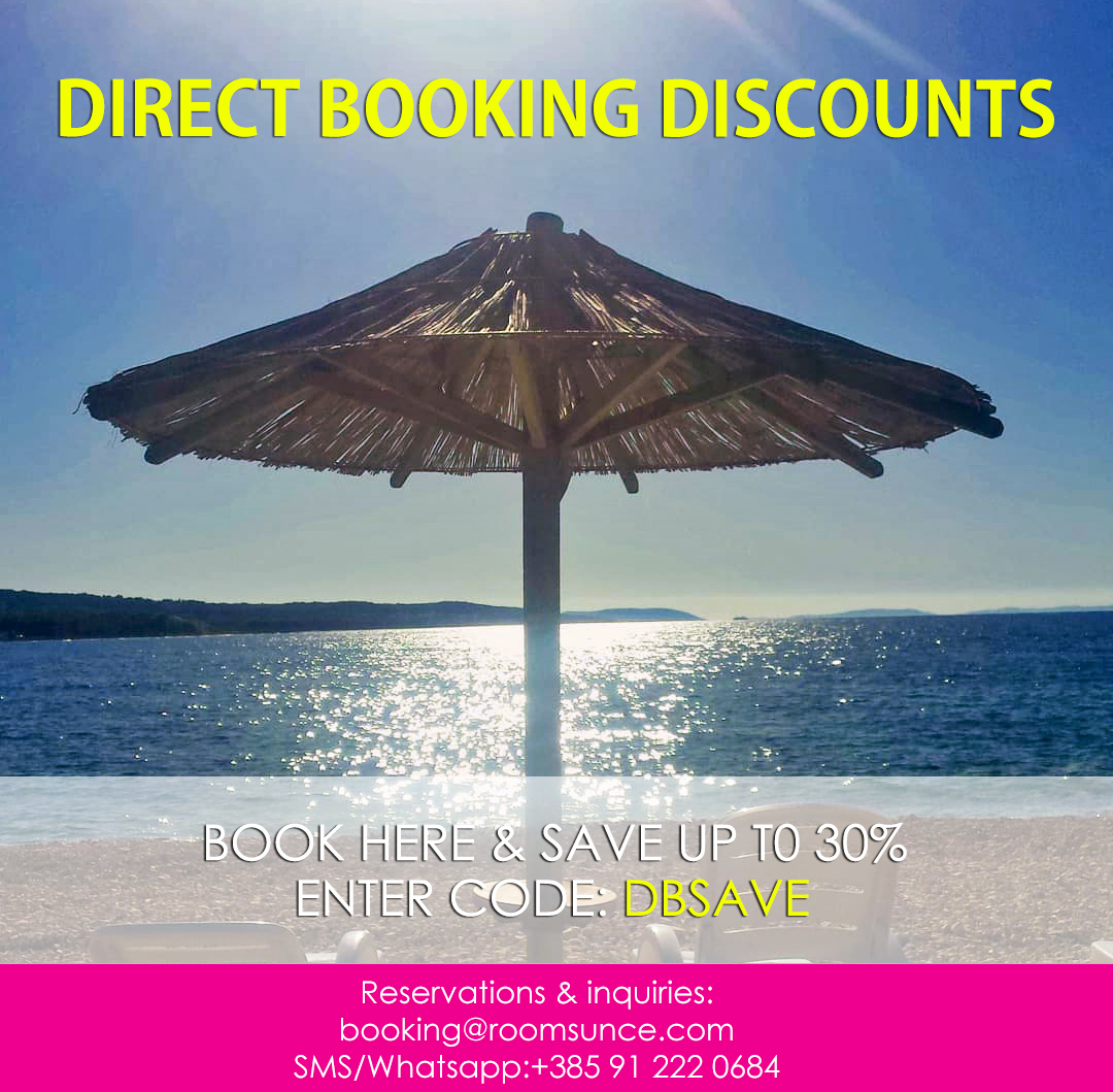 DIRECT BOOKING SUPETAR APARTMENTS ROOMS SUNCE ISLAND BRAC